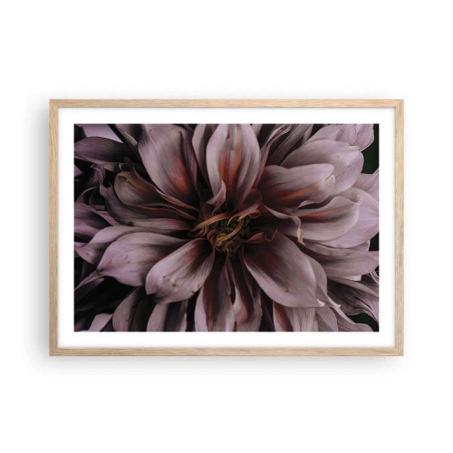 Poster în ramă de stejar deschis - Inimă florală - 70x50 cm