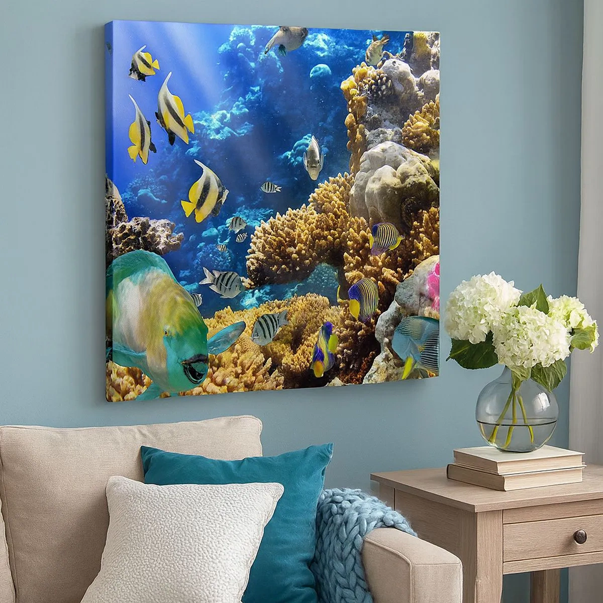 Tablou pe pânză - Trafic intens pe traseul de vacanță - 30x30 cm