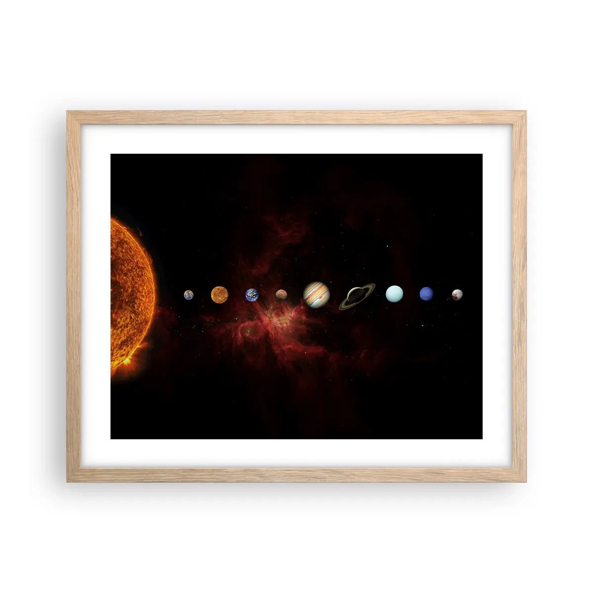 Poster în ramă de stejar deschis - Cartierul nostru - 50x40 cm