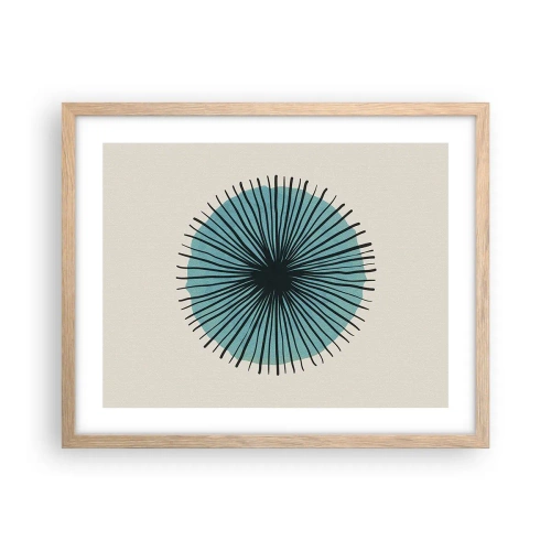 Poster în ramă de stejar deschis - Radiant pe albastru - 50x40 cm