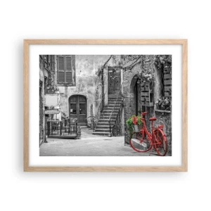 Poster în ramă de stejar deschis - Alee din Toscana - 50x40 cm
