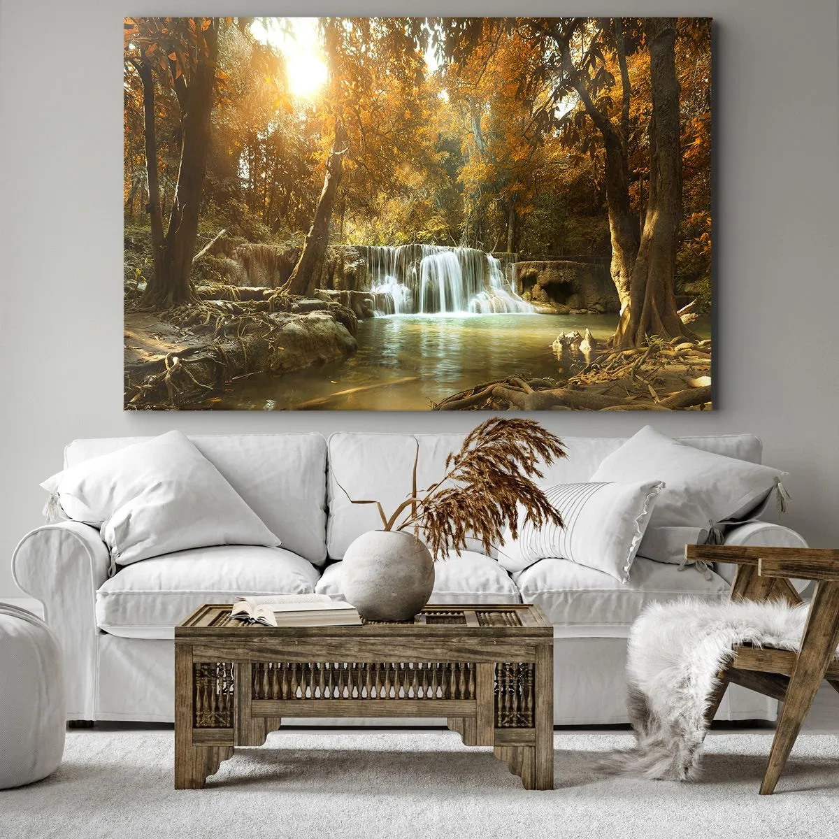 Tablou pe pânză - Cascadă în parc - 70x50 cm
