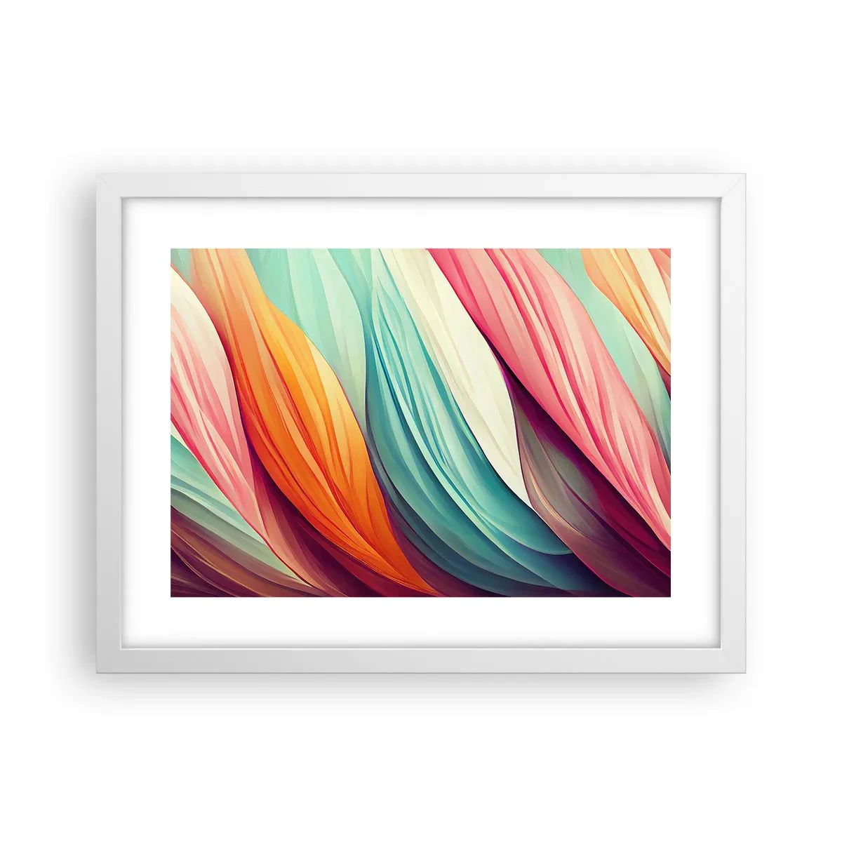 Poster în ramă albă - Țesătură de curcubeu - 40x30 cm