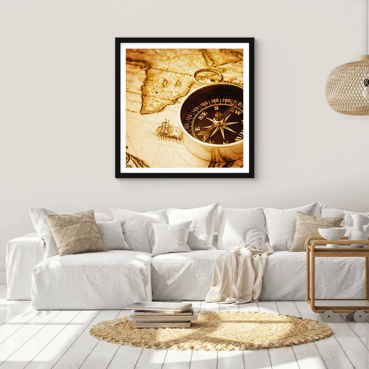 Poster în ramă neagră - Est sau vest? - 60x60 cm