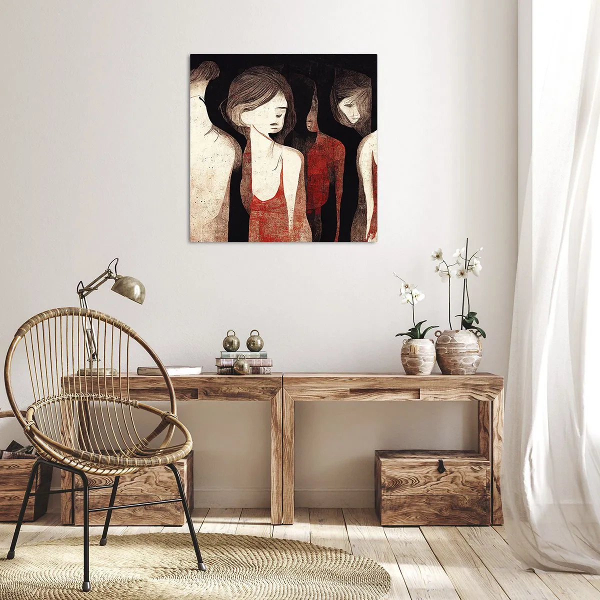 Tablou pe pânză - Madonele întunericului - 30x30 cm
