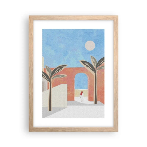 Poster în ramă de stejar deschis - O zi arabă - 30x40 cm