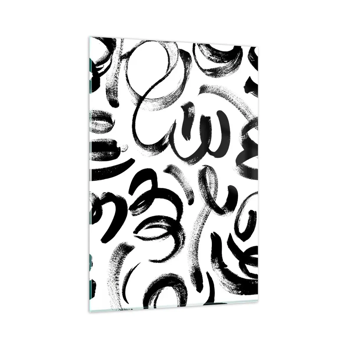 Tablou pe sticlă - Negru pe alb - 80x120 cm