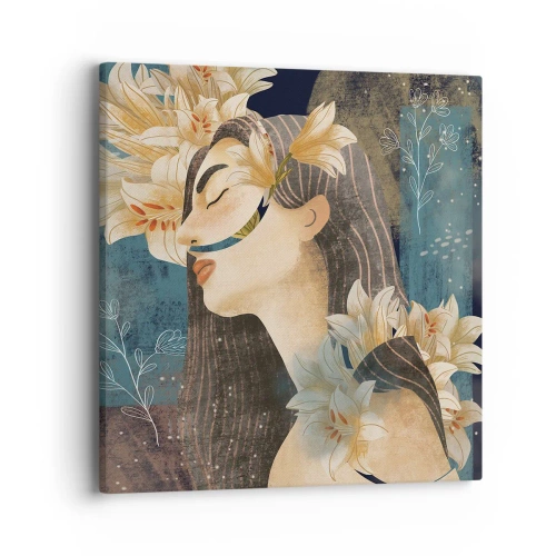 Tablou pe pânză - Povestea prințesei cu crini - 40x40 cm