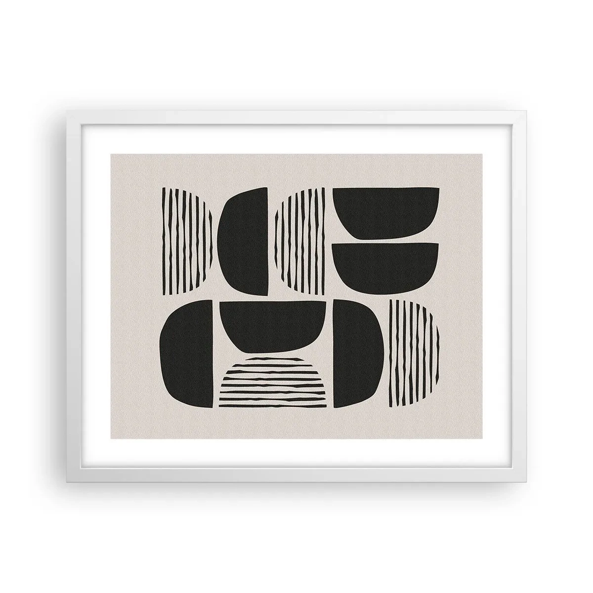 Poster în ramă albă - Jumătăți necomplete - 50x40 cm