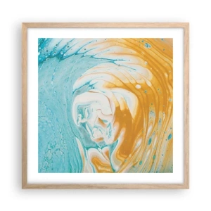 Poster în ramă de stejar deschis - Vârtej de pastel - 50x50 cm