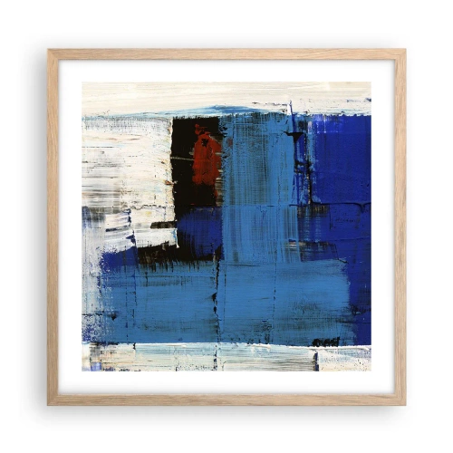 Poster în ramă de stejar deschis - Secretul albastru - 50x50 cm