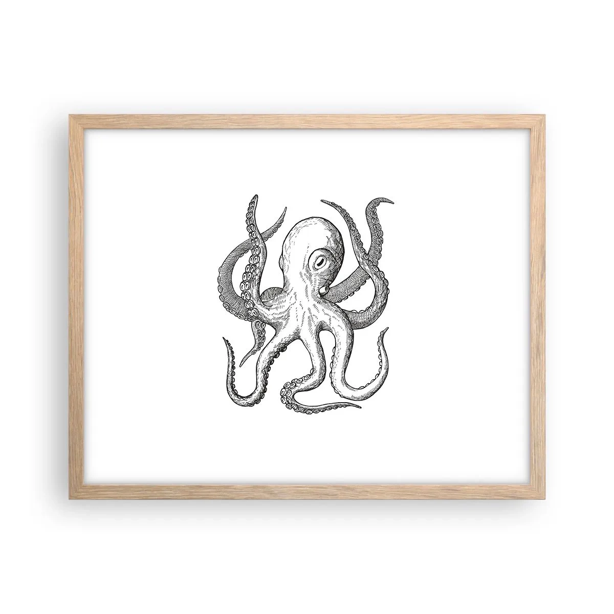 Poster în ramă de stejar deschis - Dansând cu valurile - 50x40 cm