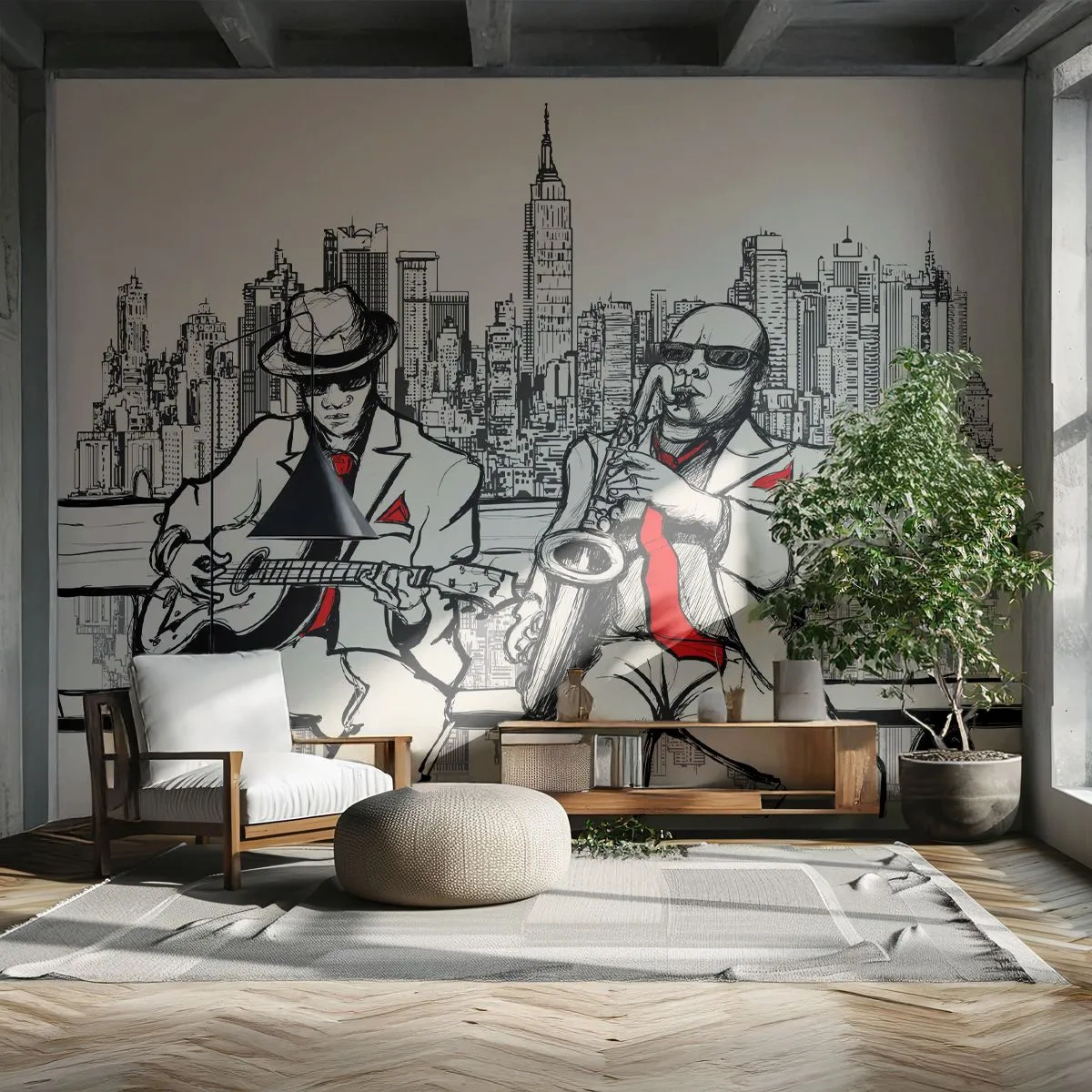 Tapet Autoadeziv Deluxe Sticker - Improvizație la New York - Muzică, Jazz, New York - 250x175 cm