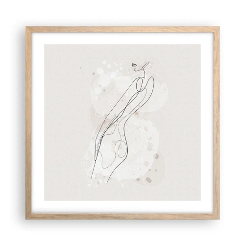 Poster în ramă de stejar deschis - Să rătăcești cu privirea - 50x50 cm