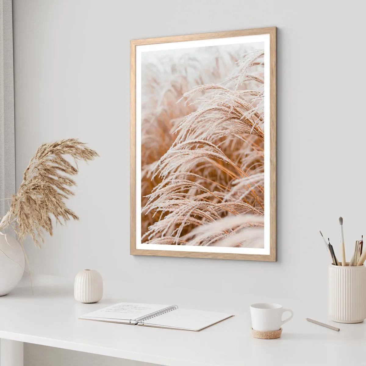 Poster în ramă de stejar deschis - Închinându-se la soarele toamnei - 30x40 cm