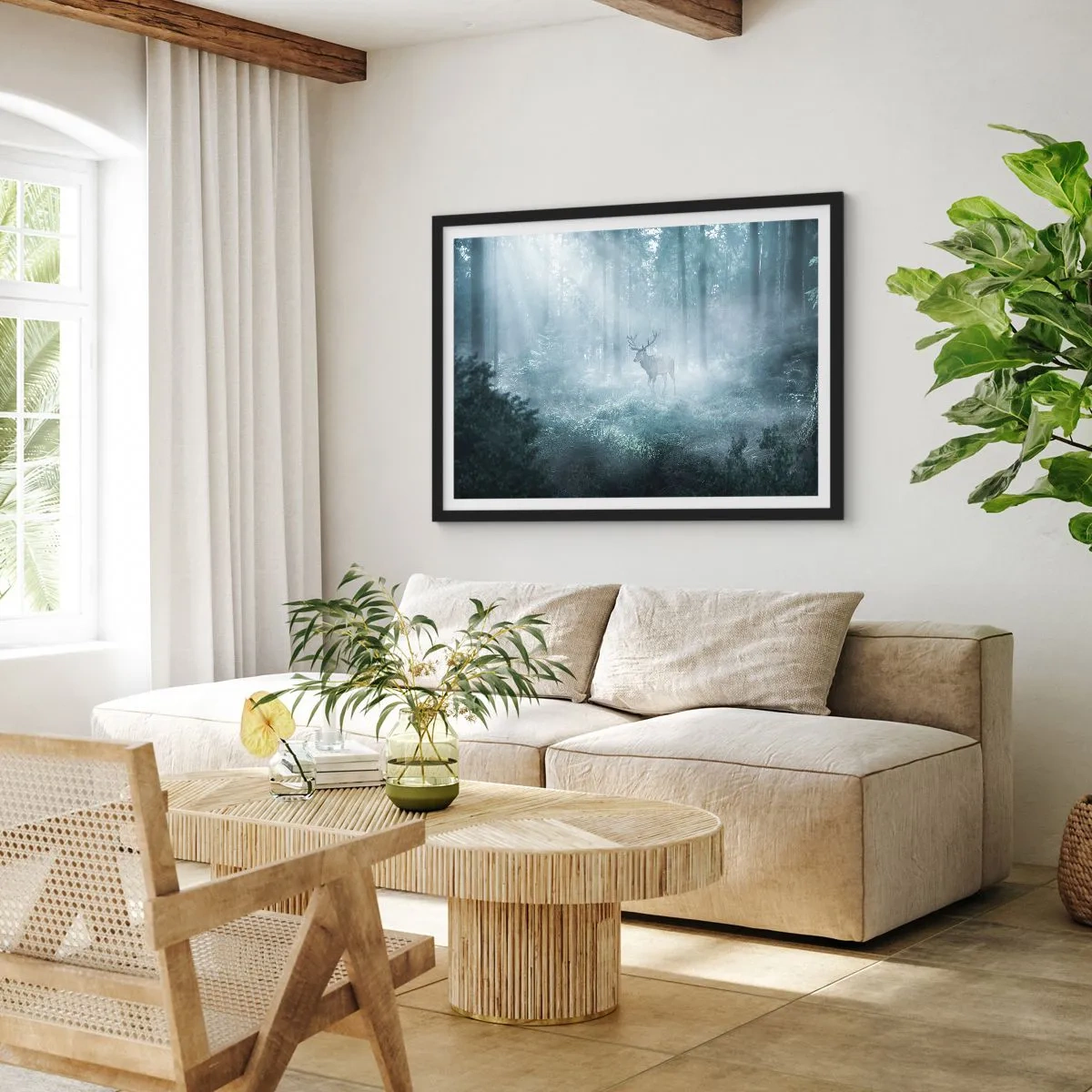 Poster în ramă neagră - Plimbarea de dimineață prin regat - 70x50 cm