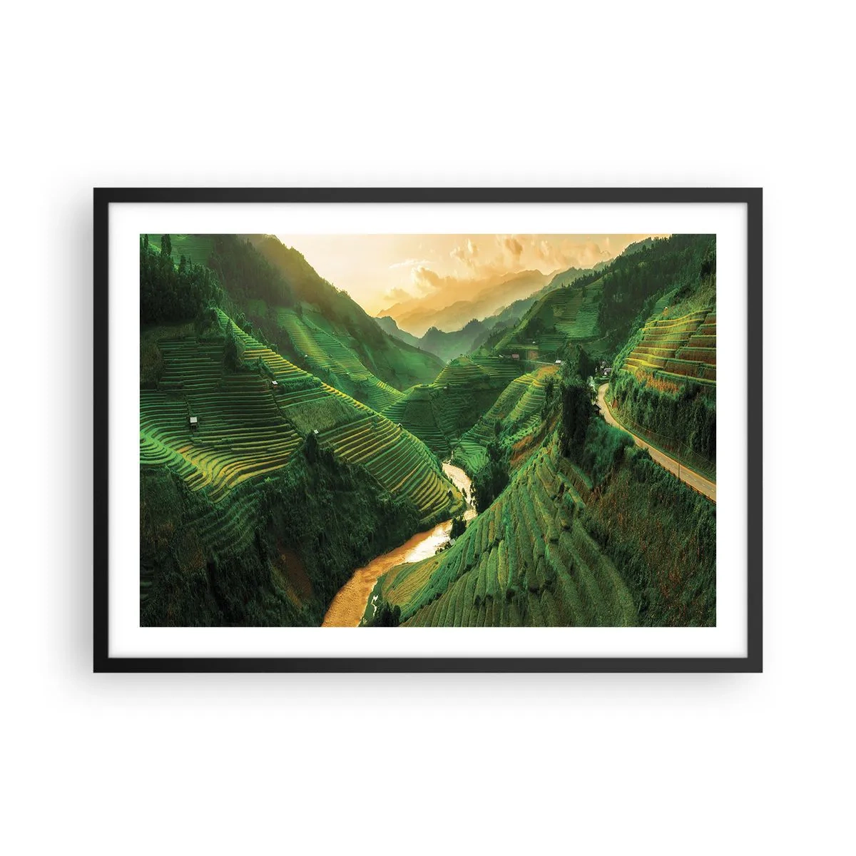 Poster în ramă neagră - Valea vietnameză - 70x50 cm