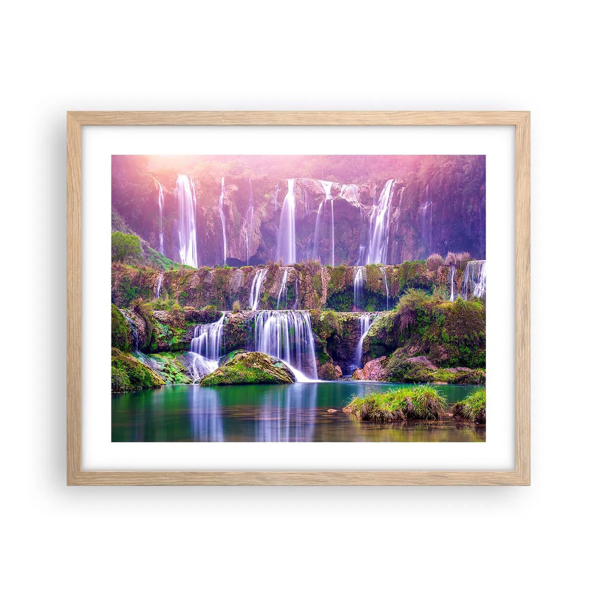 Poster în ramă de stejar deschis - Scara către cer - 50x40 cm