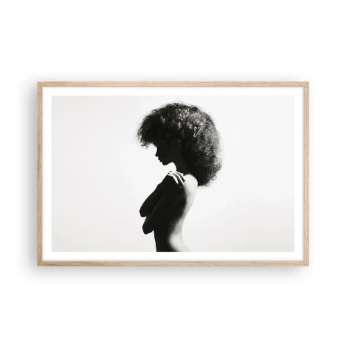 Poster în ramă de stejar deschis - Ca o floare pe o tulpină subțire - 91x61 cm