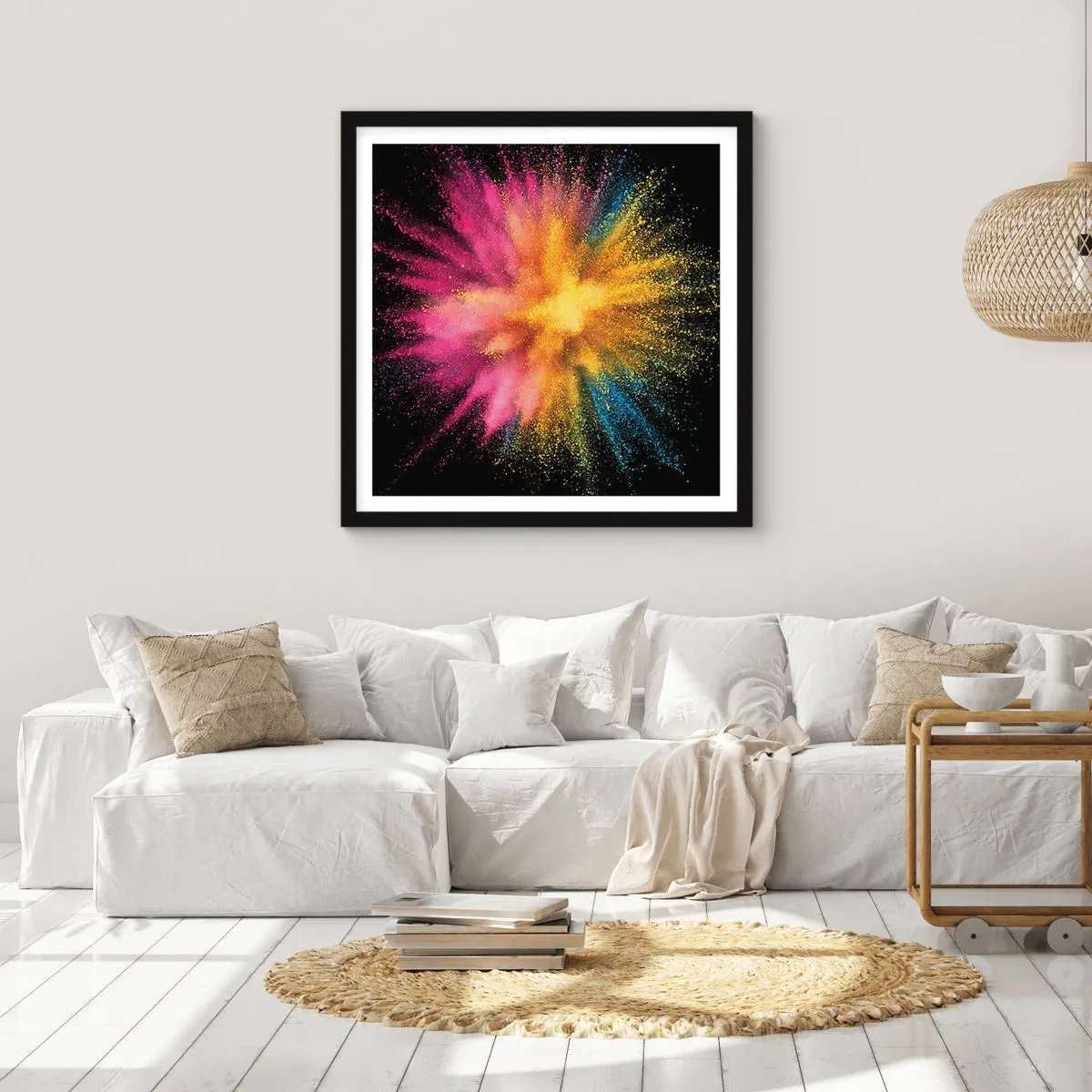 Poster în ramă neagră - Nașterea culorii - 30x30 cm