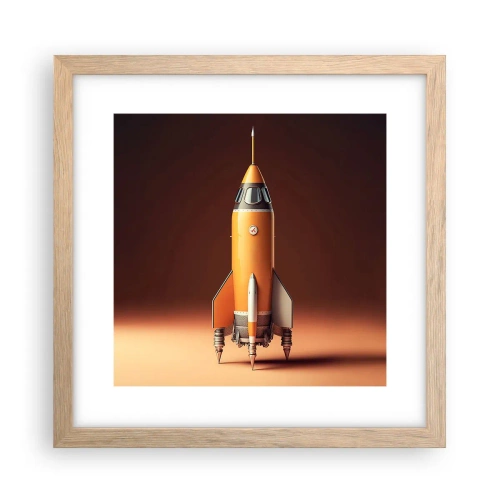 Poster în ramă de stejar deschis - Totul începe cu un vis - 30x30 cm