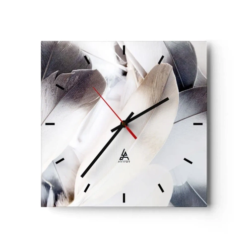 Ceas de perete - Ceas pe sticlă - Aproape angelice - 40x40 cm