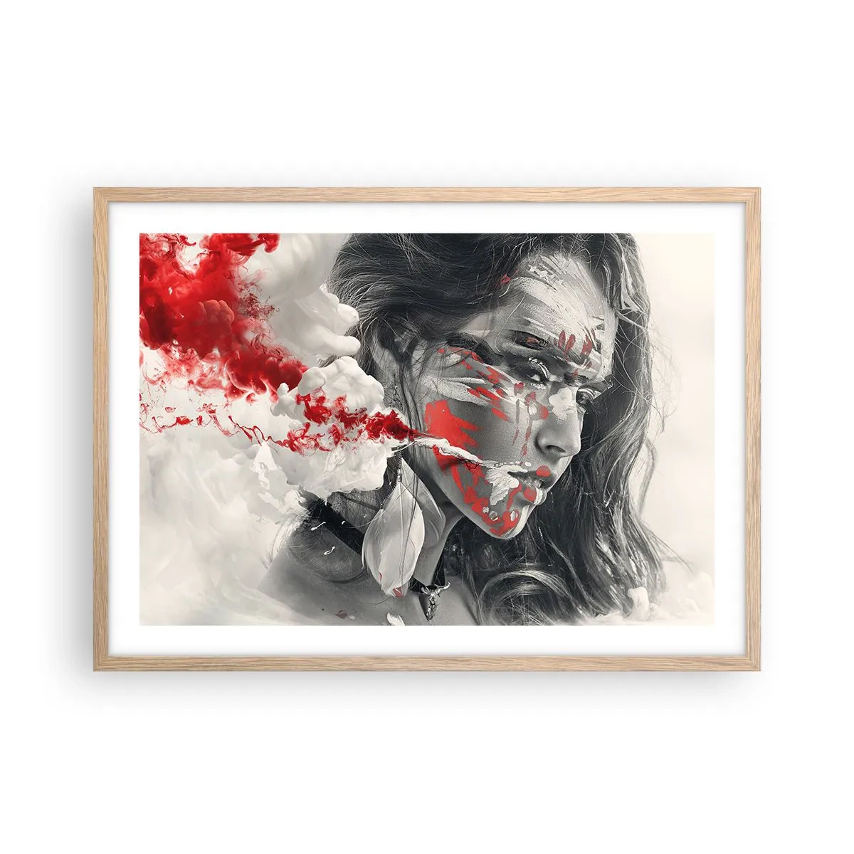 Poster în ramă de stejar deschis - În aburul absurdului - 70x50 cm