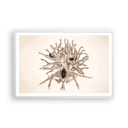 Poster în ramă albă - Înflorirea în dans - 91x61 cm