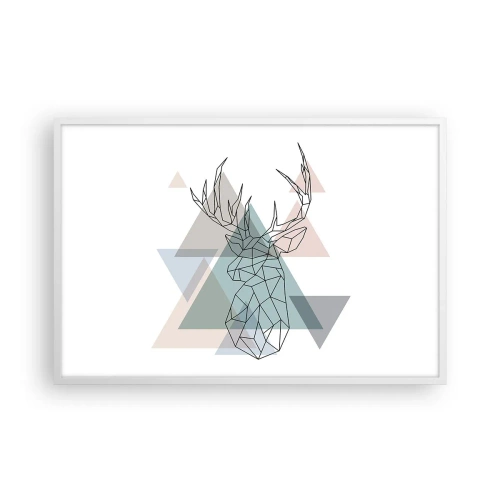 Poster în ramă albă - Într-o pădure geometrică - 91x61 cm