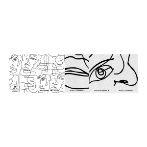 Mostră tapet Premium Canvas - Într-o încurcătură de emoții - Chipurile, Linia, Ochi - 100x30 cm