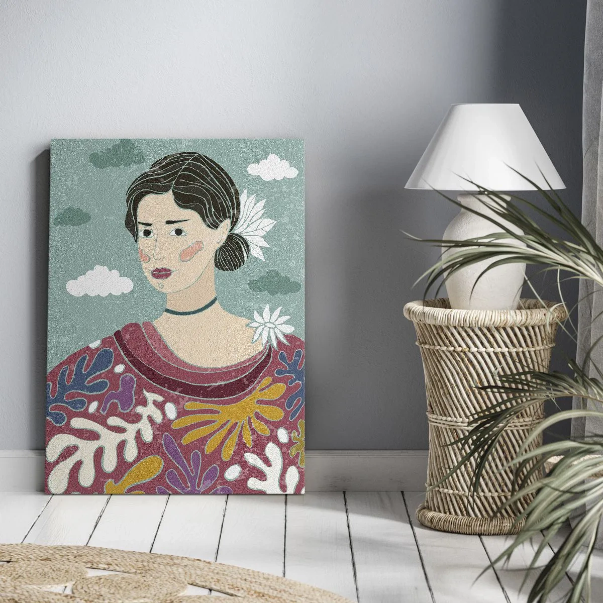 Tablou pe pânză - Cu melancolie în privire - 55x100 cm