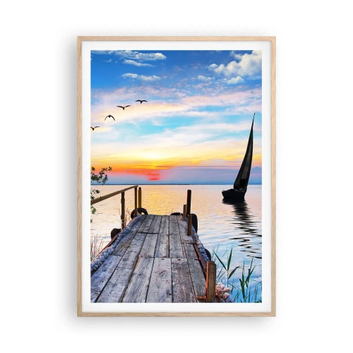Poster în ramă de stejar deschis - Bună seara - 70x100 cm