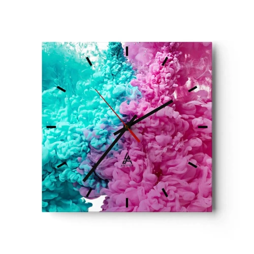Ceas de perete - Ceas pe sticlă - O ciocnire decisivă - 30x30 cm