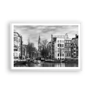 Poster în ramă albă - Amsterdam vibes - 91x61 cm