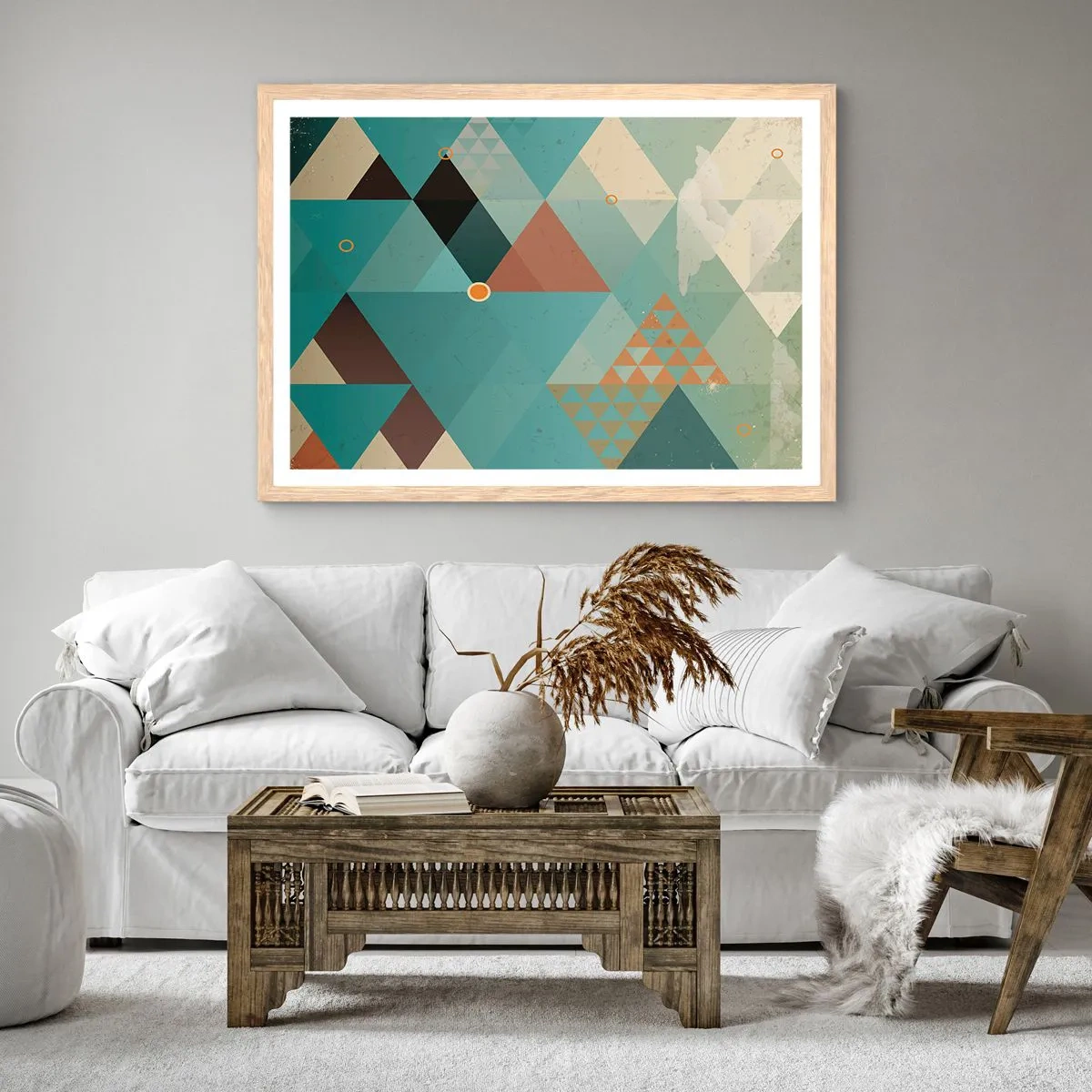 Poster în ramă de stejar deschis - Unitatea multiplicității, multiplicitatea unității - 91x61 cm