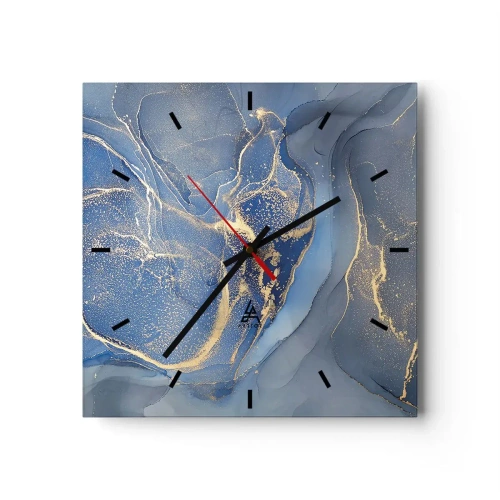 Ceas de perete - Ceas pe sticlă - Praf de aur - 30x30 cm