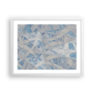 Poster în ramă albă - Într-un labirint de gri-albastru - 50x40 cm