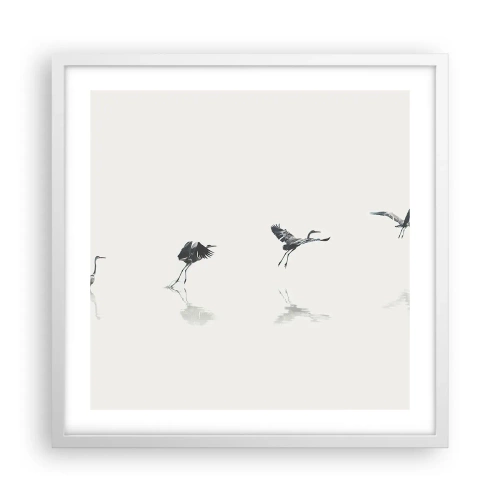 Poster în ramă albă - Patru pași simpli - 50x50 cm