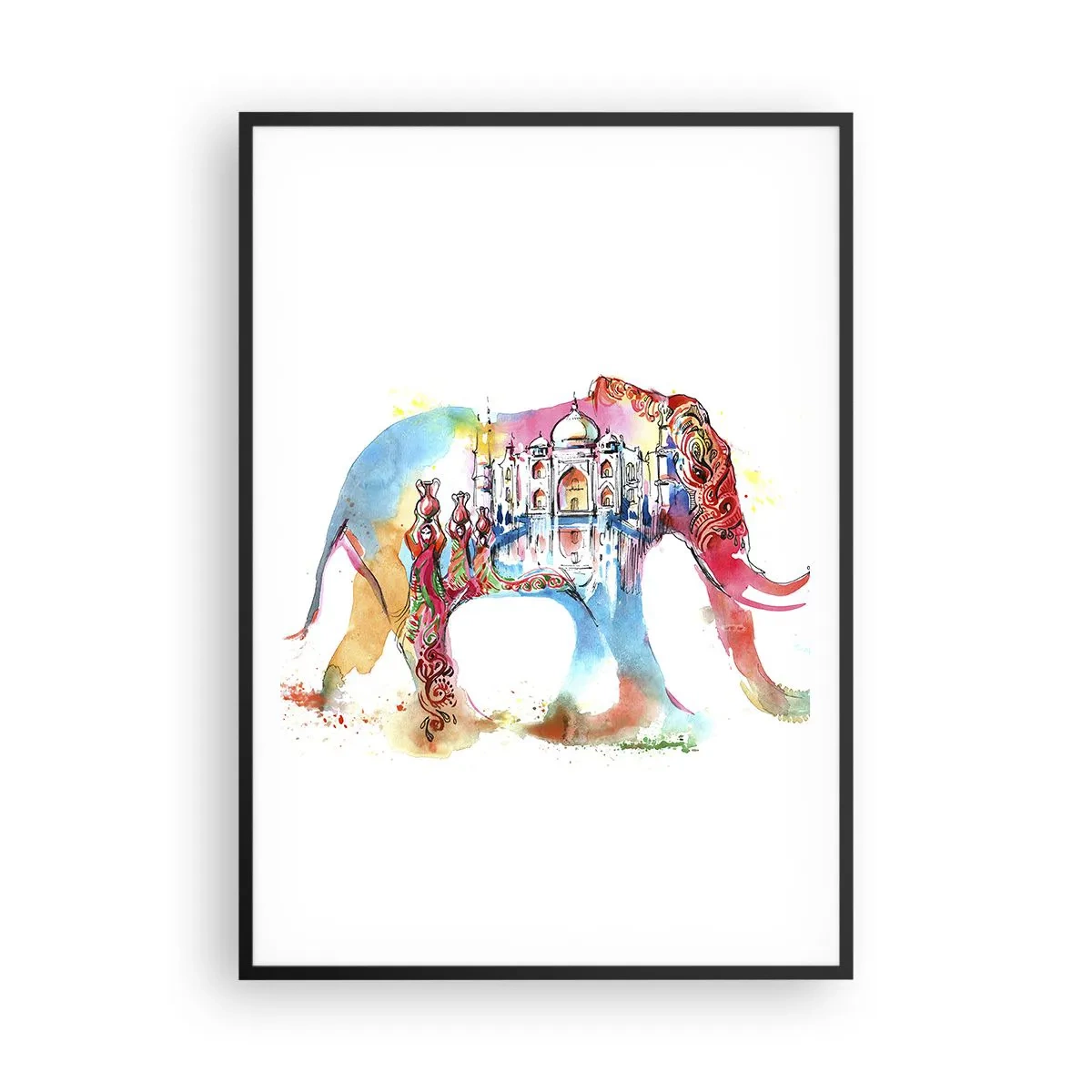 Poster în ramă neagră - India - aura iubirii - 70x100 cm