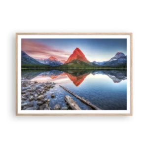 Poster în ramă de stejar deschis - Căldură și frig - 100x70 cm