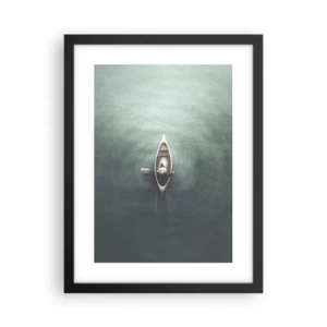 Poster în ramă neagră - Peste lacul luminat de lună - 30x40 cm