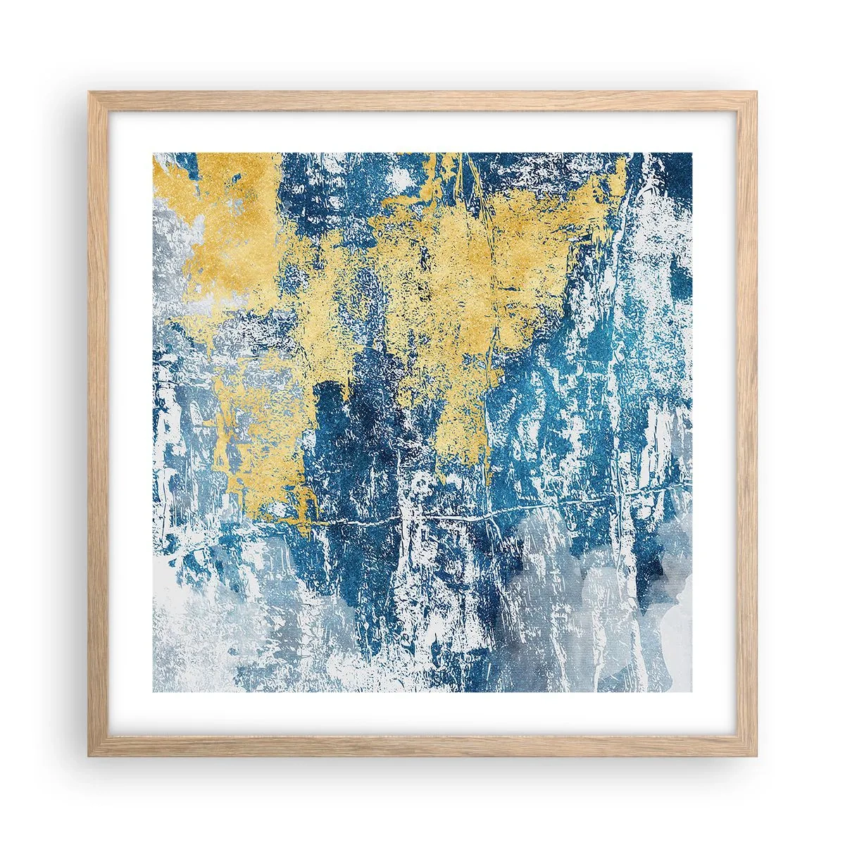 Poster în ramă de stejar deschis - Abstracție de vreme - 50x50 cm