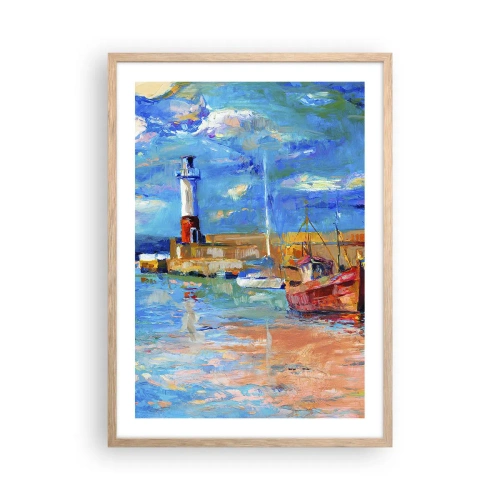 Poster în ramă de stejar deschis - După-amiază în golful de curcubeu - 50x70 cm