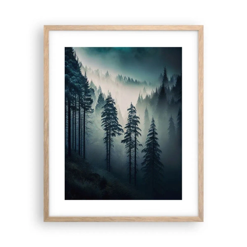 Poster în ramă de stejar deschis - Dimineața de munte - 40x50 cm