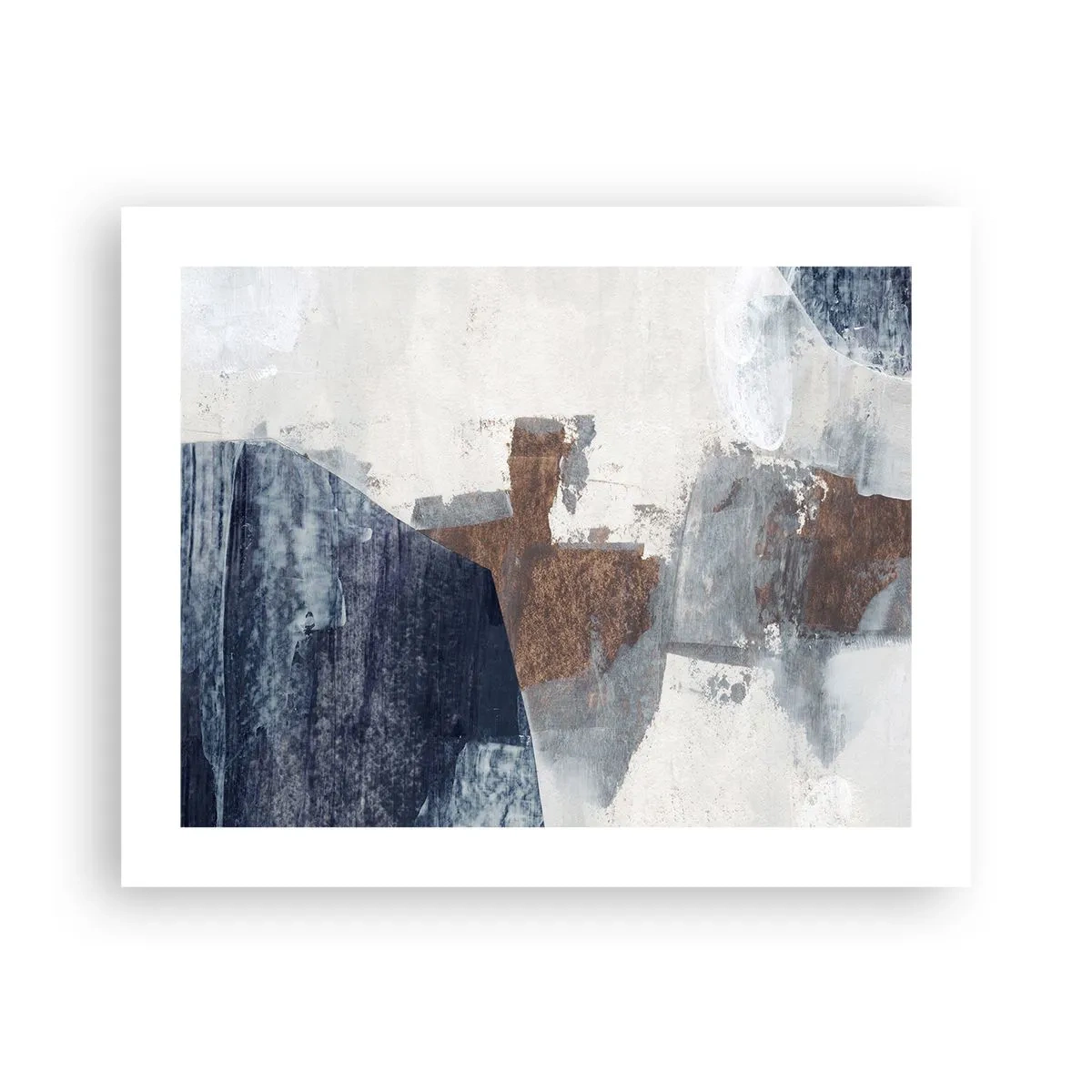 Poster - Forme albastre-maronii - 50x40 cm