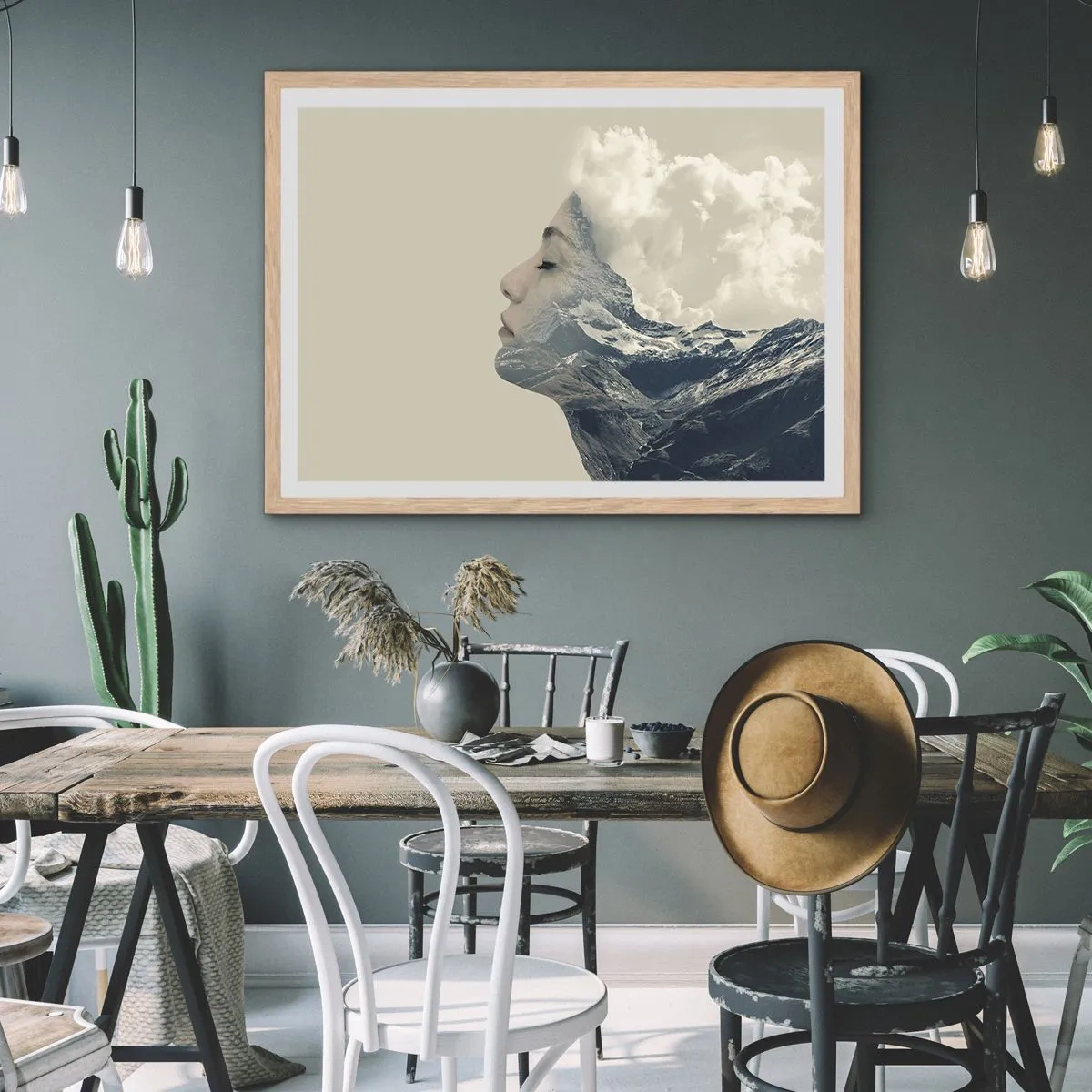 Poster în ramă de stejar deschis - Frumusețea elementelor - 40x30 cm