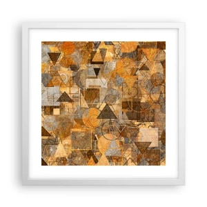 Poster în ramă albă - Lumea băgată în formă - 40x40 cm