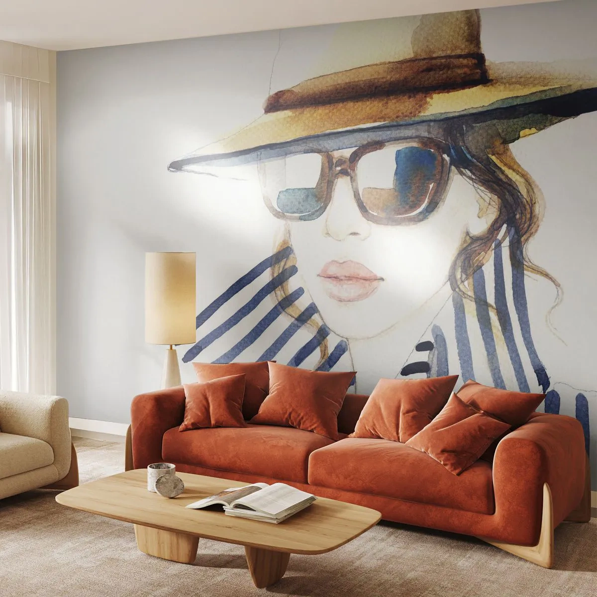 Tapet Standard Eco - Bun venit la Florida! - Chipul de femeie, Portretul unei femei, Modă - 400x280 cm