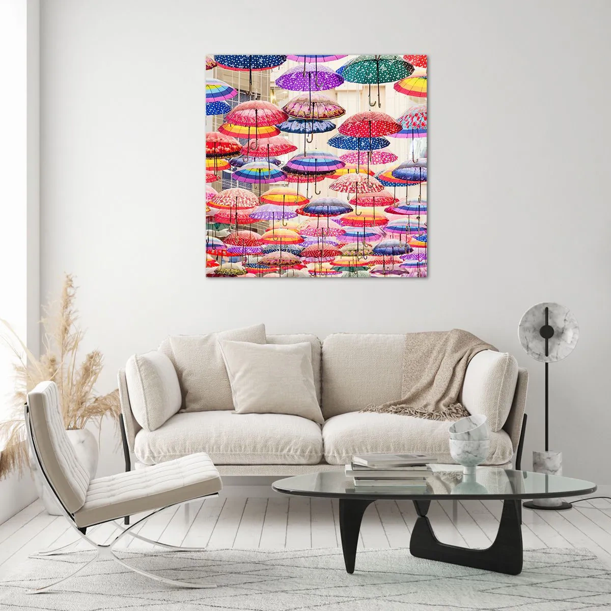Tablou pe sticlă - Pajiște urbană - 70x70 cm