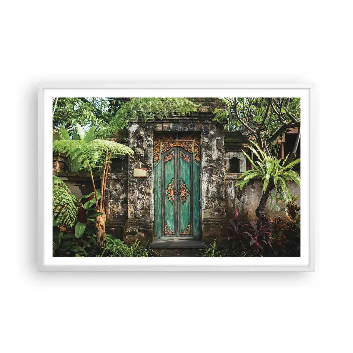 Poster în ramă albă - O ușă către o lume exotică - 91x61 cm